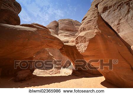 Stock Photograph - "Sand Dune Arch rock formation, Devil's Garden Section, Windows Section, Arches National Park, Moab, Utah, United States of America, USA". Fotosearch