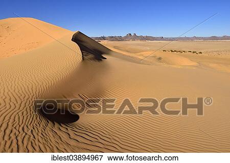 Stock Photo - "Sand dunes of Erg Essendilene or Erg Admer, Tassili N'Ajjer National Park, Unesco World Heritage Site, Sahara desert, Algeria, North Africa, Africa". Fotosearch