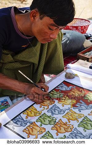 "Sand painter at the Sitana Gyi Hpaya Pagoda, Bagan, Mandalay Division, Myanmar, Asia" View Large Photo Image Stock Image - "Sand painter at the Sitana Gyi Hpaya Pagoda, Bagan, Mandalay Division, Myanmar, Asia". Fotosearch