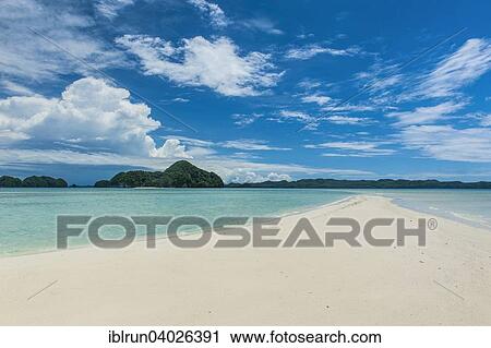 "Sand strip at low tide, Rock Islands, Palau, Oceania" View Large Photo Image Stock Image - "Sand strip at low tide, Rock Islands, Palau, Oceania". Fotosearch