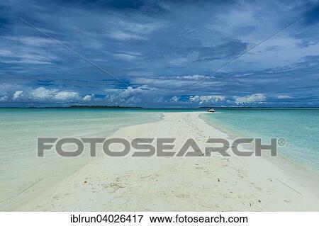 Stock Photo - "Sand strip at low tide, Rock Islands, Palau, Oceania". Fotosearch