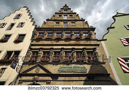 "Sandstone facade, Baumeisterhaus from 1596, Rothenburg ob der Tauber, Middle Franconia, Bavaria, Germany, Europe" View Large Photo Image Stock Photography - "Sandstone facade, Baumeisterhaus from 1596, Rothenburg ob der Tauber, Middle Franconia, Bavaria, Germany, Europe". Fotosearch