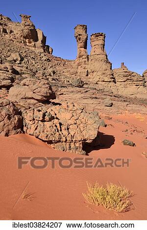 "Sandstone rock towers at the Cirque, Tadrart region, Tassili n'Ajjer National Park, Unesco World Heritage Site, Algeria, Sahara, North Africa, Africa" View Large Photo Image Stock Photo - "Sandstone rock towers at the Cirque, Tadrart region, Tassili n'Ajjer National Park, Unesco World Heritage Site, Algeria, Sahara, North Africa, Africa". Fotosearch