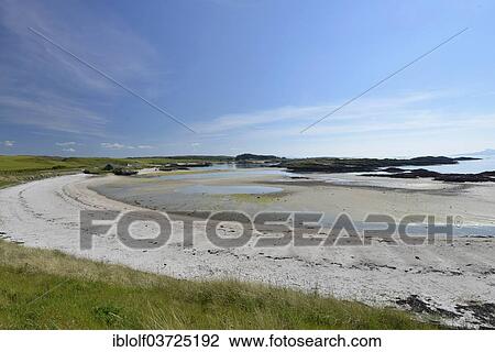 Stock Image - "Sandy bay, Mallaig, Highland council area, Highlands, Scotland". Fotosearch