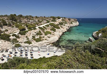 "Sandy beach at a bay, Cala Antena, Mallorca, Majorca, Balearic Islands, Spain, Europe" View Large Photo Image Stock Image - "Sandy beach at a bay, Cala Antena, Mallorca, Majorca, Balearic Islands, Spain, Europe". Fotosearch