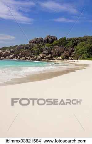 "Sandy beach with the rock formations typical for the Seychelles, Grand Anse, La Digue, Seychelles, Africa" View Large Photo Image Picture - "Sandy beach with the rock formations typical for the Seychelles, Grand Anse, La Digue, Seychelles, Africa". Fotosearch