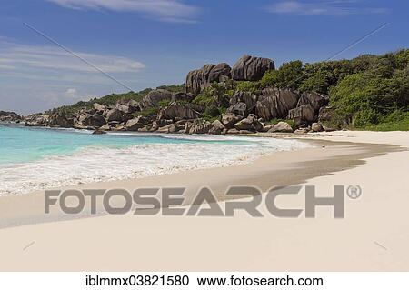 "Sandy beach with the rock formations typical for the Seychelles, Grand Anse, La Digue, Seychelles, Africa" View Large Photo Image Stock Image - "Sandy beach with the rock formations typical for the Seychelles, Grand Anse, La Digue, Seychelles, Africa". Fotosearch