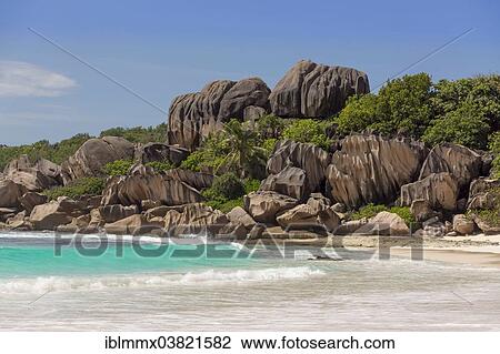 "Sandy beach with the rock formations typical for the Seychelles, Grand Anse, La Digue, Seychelles, Africa" View Large Photo Image Stock Image - "Sandy beach with the rock formations typical for the Seychelles, Grand Anse, La Digue, Seychelles, Africa". Fotosearch