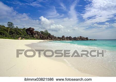 "Sandy beach with the rock formations typical for the Seychelles, Grand Anse, La Digue, Seychelles, Africa" View Large Photo Image Stock Photograph - "Sandy beach with the rock formations typical for the Seychelles, Grand Anse, La Digue, Seychelles, Africa". Fotosearch