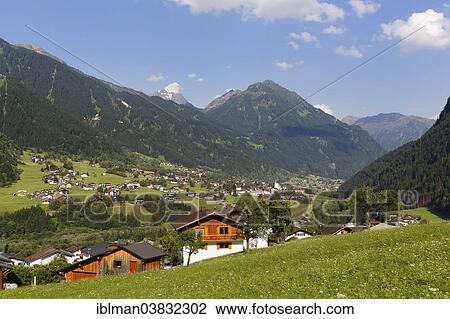 Stock Image - "Sankt Gallenkirch with Grappeskopf, Montafon, Vorarlberg, Austria, Europe". Fotosearch
