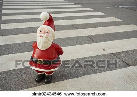 Santa Claus figure on zebra crossing View Large Photo Image Stock Photograph - Santa Claus figure on zebra crossing. Fotosearch