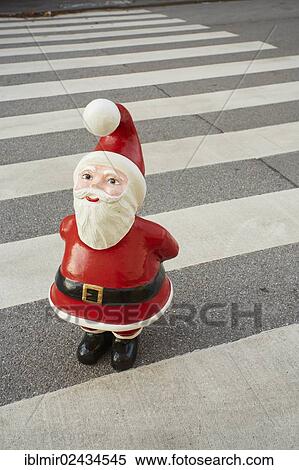 Santa Claus figure on zebra crossing View Large Photo Image Stock Photography - Santa Claus figure on zebra crossing. Fotosearch