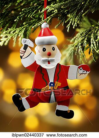 Stock Photo - "Santa figurine, Christmas tree decoration". Fotosearch