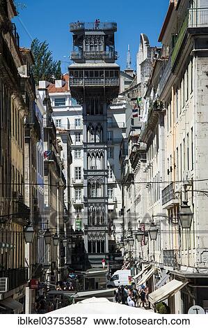 "Santa Justa Lift, Lisbon, Lisbon District, Portugal, Europe" View Large Photo Image Stock Photo - "Santa Justa Lift, Lisbon, Lisbon District, Portugal, Europe". Fotosearch