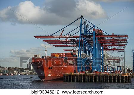 "Santa Teresa, container ship with overhead gantry cranes, container port, Port of Hamburg, Hamburg, Germany, Europe" View Large Photo Image Stock Image - "Santa Teresa, container ship with overhead gantry cranes, container port, Port of Hamburg, Hamburg, Germany, Europe". Fotosearch