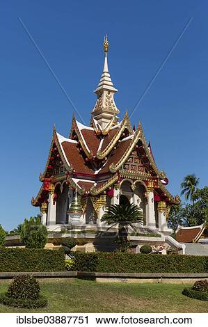 Stock Image - "Sao Lak Mueang, City Pillar Shrine, Thung Sri Muang Park, Udon Thani, Isan or Isaan, Thailand, Asia". Fotosearch