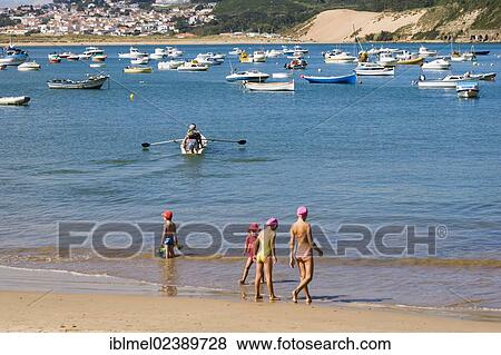 Stock Photo - "Sao Martinho do Porto beach, Alcobaca, Oeste, Leiria District, Portugal, Europe". Fotosearch