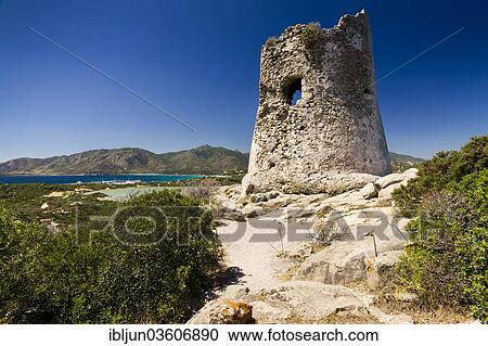 "Saracen Tower on the coast, Porto Giunco, near Villasimius, Sardinia, Italy, Europe" View Large Photo Image Stock Image - "Saracen Tower on the coast, Porto Giunco, near Villasimius, Sardinia, Italy, Europe". Fotosearch