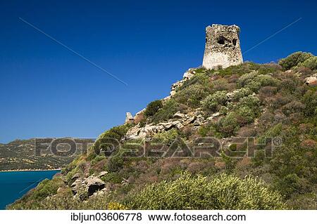 "Saracen Tower on the coast, Porto Giunco, near Villasimius, Sardinia, Italy, Europe" View Large Photo Image Stock Photo - "Saracen Tower on the coast, Porto Giunco, near Villasimius, Sardinia, Italy, Europe". Fotosearch
