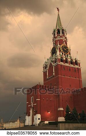 "Saviour's Tower of the Kremlin on Red Square, Krasnaya Ploshchad, stormy atmosphere, the evening, Moskau, Moscow Oblast, Russia, Europe" View Large Photo Image Stock Photography - "Saviour's Tower of the Kremlin on Red Square, Krasnaya Ploshchad, stormy atmosphere, the evening, Moskau, Moscow Oblast, Russia, Europe". Fotosearch