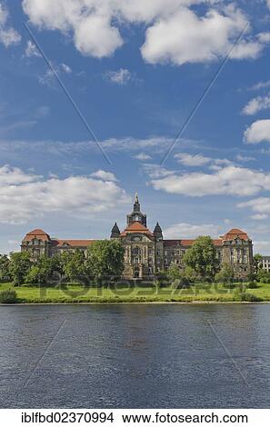 "Saxonian state chancellery seen from across the river Elbe, Dresden, Saxony, Germany, Europe" View Large Photo Image Picture - "Saxonian state chancellery seen from across the river Elbe, Dresden, Saxony, Germany, Europe". Fotosearch