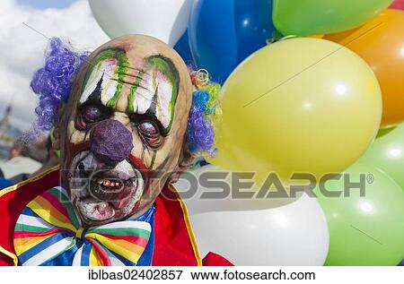 "Scary clown, portrait, at World Zombie Day 2012 in London, England, United Kingdom, Europe" View Large Photo Image Stock Photo - "Scary clown, portrait, at World Zombie Day 2012 in London, England, United Kingdom, Europe". Fotosearch