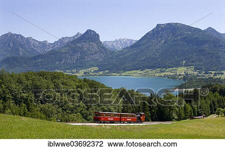 Stock Image - "Schafberg Cog Railway, Lake Wolfgang, St. Wolfgang, Salzkammergut, Austria, Europe". Fotosearch