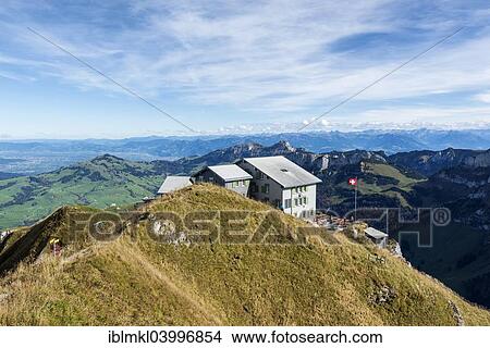 "Schafler mountain inn in the Appenzell Alps, Mt Hoher Kasten at the back, Canton of Appenzell Innerrhoden, Switzerland, Europe" View Large Photo Image Picture - "Schafler mountain inn in the Appenzell Alps, Mt Hoher Kasten at the back, Canton of Appenzell Innerrhoden, Switzerland, Europe". Fotosearch