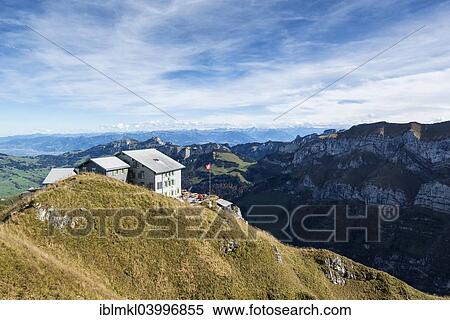 "Schafler mountain inn in the Appenzell Alps, Mt Hoher Kasten at the back, Canton of Appenzell Innerrhoden, Switzerland, Europe" View Large Photo Image Stock Photography - "Schafler mountain inn in the Appenzell Alps, Mt Hoher Kasten at the back, Canton of Appenzell Innerrhoden, Switzerland, Europe". Fotosearch