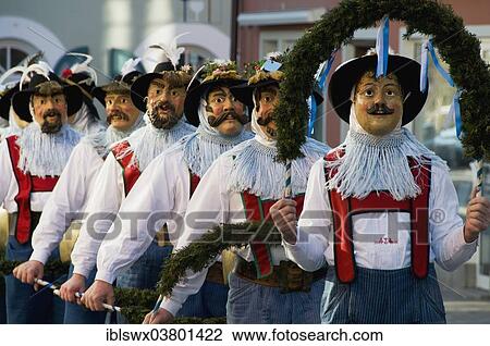 "Schellenruhrer or """"Bell shakers"""", traditional carnival parade with historical masks and costumes, Murnau, Upper Bavaria, Bavaria, Germany, Europe" View Large Photo Image Stock Image - "Schellenruhrer or """"Bell shakers"""", traditional carnival parade with historical masks and costumes, Murnau, Upper Bavaria, Bavaria, Germany, Europe". Fotosearch