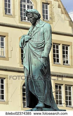 Stock Photography - "Schiller monument, Schillerplatz, Stuttgart, Baden-Wuerttemberg, Germany, Europe". Fotosearch