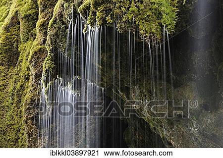 Stock Image - "Schleierfalle waterfalls, Ammergau Alps, near Saulgrub, Upper Bavaria, Bavaria, Germany, Europe". Fotosearch