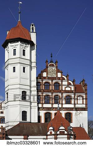 Stock Image - "Schloss Basedow Castle, Basedow, Mecklenburgische Schweiz, Mecklenburg-Western Pomerania, Germany, Europe". Fotosearch