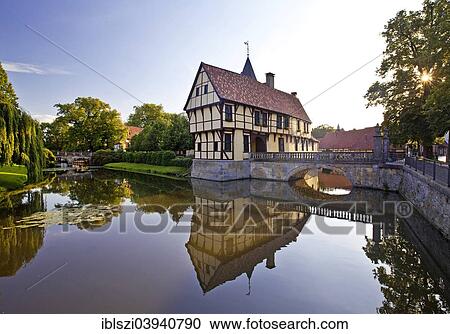 Stock Image - "Schloss Burgsteinfurt castle, Burgsteinfurt, Steinfurt, Munsterland, North Rhine-Westphalia, Germany, Europe". Fotosearch