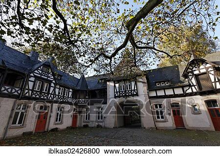 "Schloss Eller castle, half-timbered building in the husbandry yard, Duesseldorf, North Rhine-Westphalia, Germany, Europe" View Large Photo Image Stock Image - "Schloss Eller castle, half-timbered building in the husbandry yard, Duesseldorf, North Rhine-Westphalia, Germany, Europe". Fotosearch