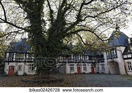 "Schloss Eller castle, half-timbered building in the husbandry yard, Duesseldorf, North Rhine-Westphalia, Germany, Europe" View Large Photo Image Stock Photo - "Schloss Eller castle, half-timbered building in the husbandry yard, Duesseldorf, North Rhine-Westphalia, Germany, Europe". Fotosearch