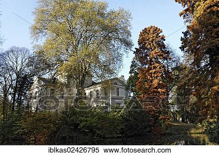 Stock Photography - "Schloss Eller castle, park side, Duesseldorf, North Rhine-Westphalia, Germany, Europe". Fotosearch