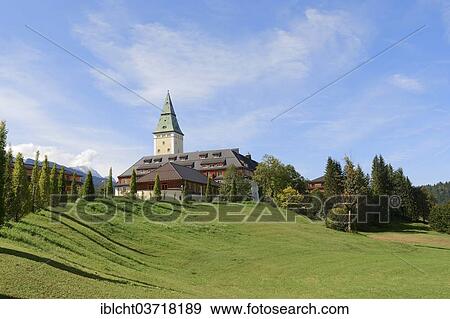 Stock Photo - "Schloss Elmau luxury spa, Klais, Werdenfelser Land, Upper Bavaria, Bavaria, Germany, Europe". Fotosearch