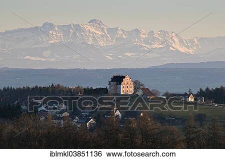 "Schloss Freudental Castle, at the back the Appenzell Alps with Mt Santis in the evening light, Bodanruck, Baden-Wurttemberg, Germany, Europe" View Large Photo Image Stock Photograph - "Schloss Freudental Castle, at the back the Appenzell Alps with Mt Santis in the evening light, Bodanruck, Baden-Wurttemberg, Germany, Europe". Fotosearch
