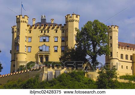 "Schloss Hohenschwangau castle, Fuessen, Allgaeu, Romantic Road, Romantische Strasse, Bavaria, Germany, Europe" View Large Photo Image Stock Photography - "Schloss Hohenschwangau castle, Fuessen, Allgaeu, Romantic Road, Romantische Strasse, Bavaria, Germany, Europe". Fotosearch