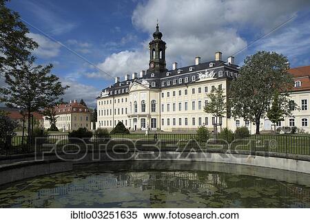 Stock Photography - "Schloss Hubertusburg Castle, a Saxon Electoral hunting lodge, Wermsdorf, Saxony, Germany, Europe". Fotosearch