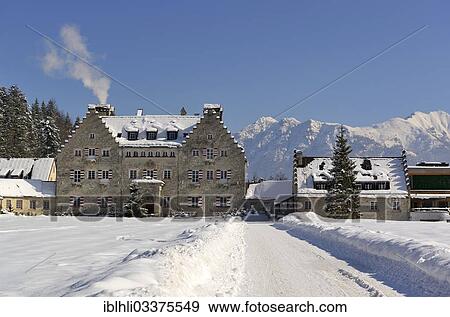Stock Photo - "Schloss Kranzbach Castle, hotel, Krun, Upper Bavaria, Bavaria, Germany, Europe". Fotosearch