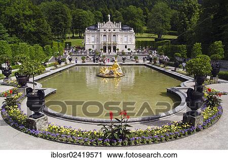 Schloss Linderhof Palace of King Ludwig II, Graswang Valley, Ammergau Alps, Oberammergau, Upper Bavaria, Bavaria, Germany, Europe View Large Photo Image Stock Image - Schloss Linderhof Palace of King Ludwig II, Graswang Valley, Ammergau Alps, Oberammergau, Upper Bavaria, Bavaria, Germany, Europe. Fotosearch