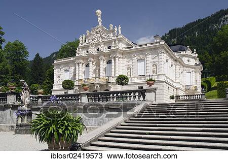 Schloss Linderhof Palace of King Ludwig II, Graswang Valley, Ammergau Alps, Oberammergau, Upper Bavaria, Bavaria, Germany, Europe View Large Photo Image Stock Image - Schloss Linderhof Palace of King Ludwig II, Graswang Valley, Ammergau Alps, Oberammergau, Upper Bavaria, Bavaria, Germany, Europe. Fotosearch