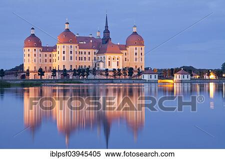 Stock Photography - "Schloss Moritzburg Castle, Moritzburg, near Dresden, Saxony, Germany, Europe". Fotosearch