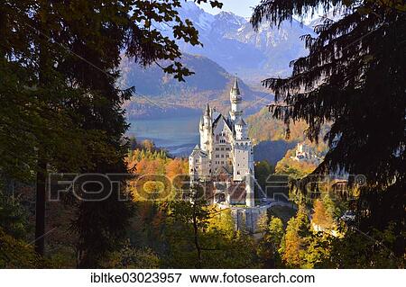 "Schloss Neuschwanstein castle, Allgau, Schwangau, Ostallgau, Allgau, Schwabia, Bavaria, Germany, Europe" View Large Photo Image Stock Photo - "Schloss Neuschwanstein castle, Allgau, Schwangau, Ostallgau, Allgau, Schwabia, Bavaria, Germany, Europe". Fotosearch
