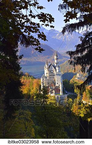 "Schloss Neuschwanstein castle, Allgau, Schwangau, Ostallgau, Allgau, Schwabia, Bavaria, Germany, Europe" View Large Photo Image Stock Photo - "Schloss Neuschwanstein castle, Allgau, Schwangau, Ostallgau, Allgau, Schwabia, Bavaria, Germany, Europe". Fotosearch