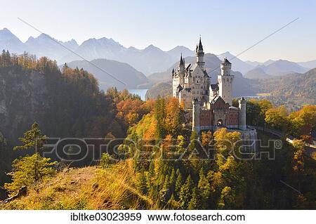 "Schloss Neuschwanstein castle, Allgau, Schwangau, Ostallgau, Allgau, Schwabia, Bavaria, Germany, Europe" View Large Photo Image Stock Photo - "Schloss Neuschwanstein castle, Allgau, Schwangau, Ostallgau, Allgau, Schwabia, Bavaria, Germany, Europe". Fotosearch