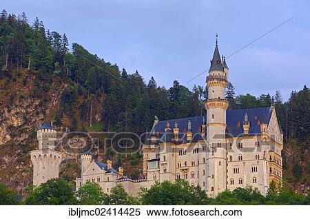 Schloss Neuschwanstein castle, Fuessen, Allgaeu, Romantic Road, Romantische Strasse, Bavaria, Germany, Europe View Large Photo Image Stock Photography - Schloss Neuschwanstein castle, Fuessen, Allgaeu, Romantic Road, Romantische Strasse, Bavaria, Germany, Europe. Fotosearch