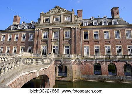 Stock Photograph - "Schloss Nordkirchen Palace, a Baroque moated palace, site of the School of Finance NRW, Nordkirchen, Munsterland, Nordrhein-Westfalen, Germany, Europe". Fotosearch